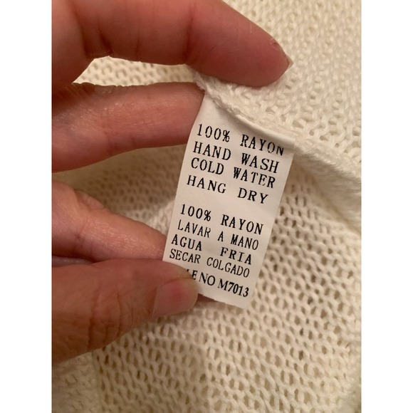 Bohemian Bird cream crochet asymmetric duster vest size small - Picture 5 of 9